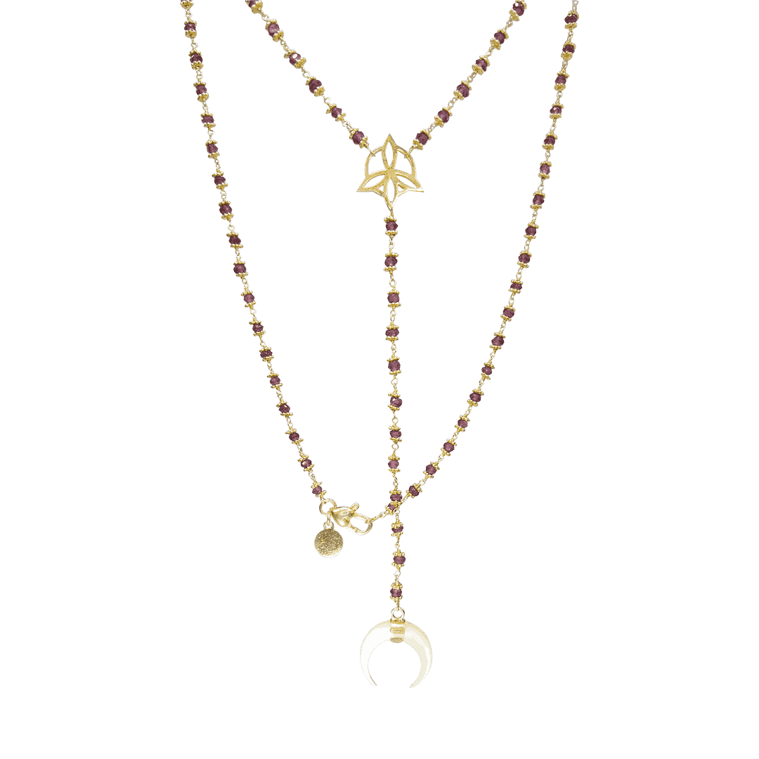 handmade symbolic spiritual jewellery sustainable fashion one of the kind turmaline moon necklace