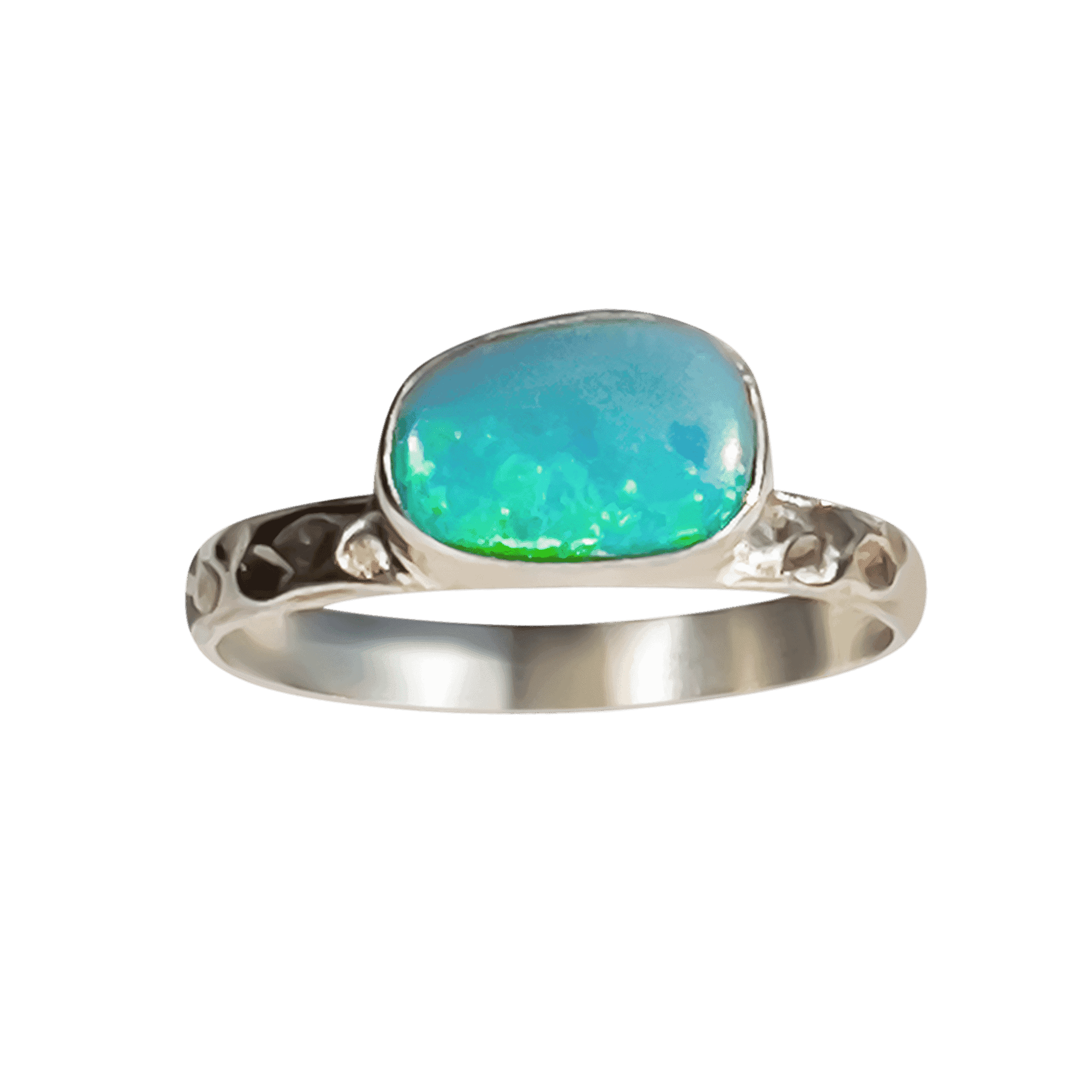 handmade symbolic spiritual jewellery sustainable fashion one of the kind crystal opal ring