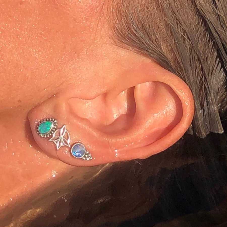neila nilow handmade symbolic spiritual jewellery sustainable fashion one of the kind crystal opal stud earrings