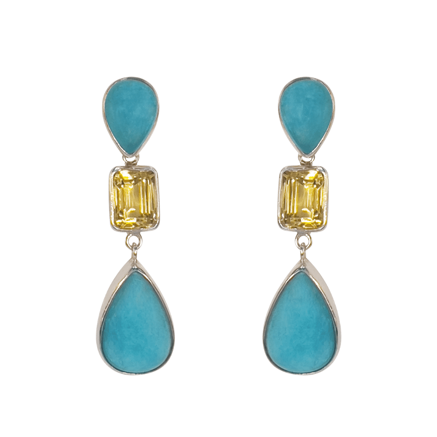 neila nilow handmade symbolic spiritual jewellery sustainable fashion one of the kind crystal amazonite earrings